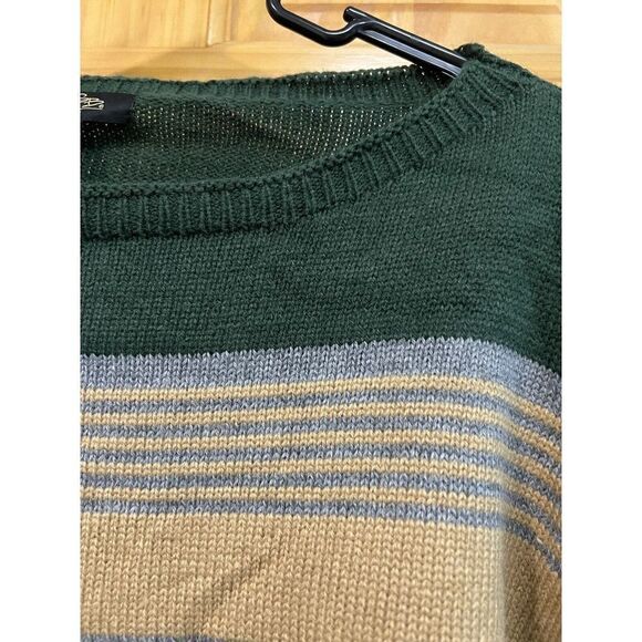 suzanne betro 3x Green And Gold Striped Sweater - Picture 5 of 9